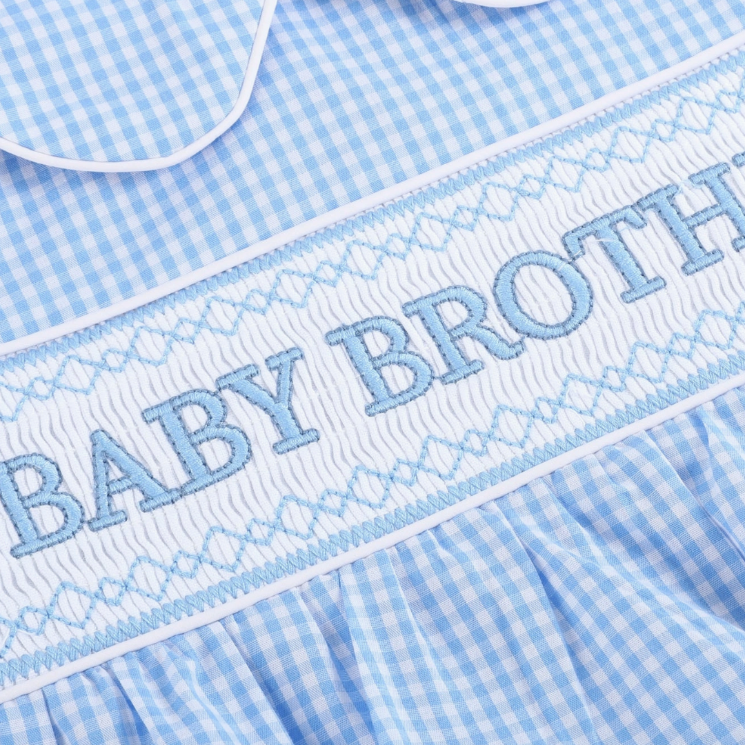 Baby Brother Smocked Collared Romper