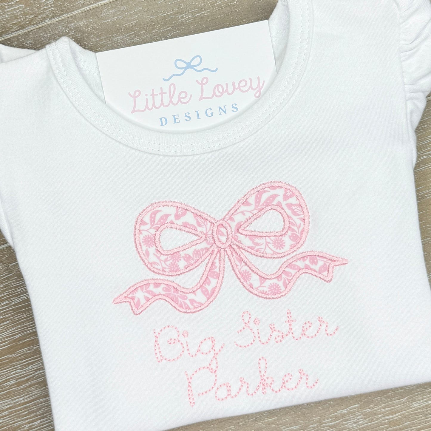 Big Sister Bow Appliqué Shirt