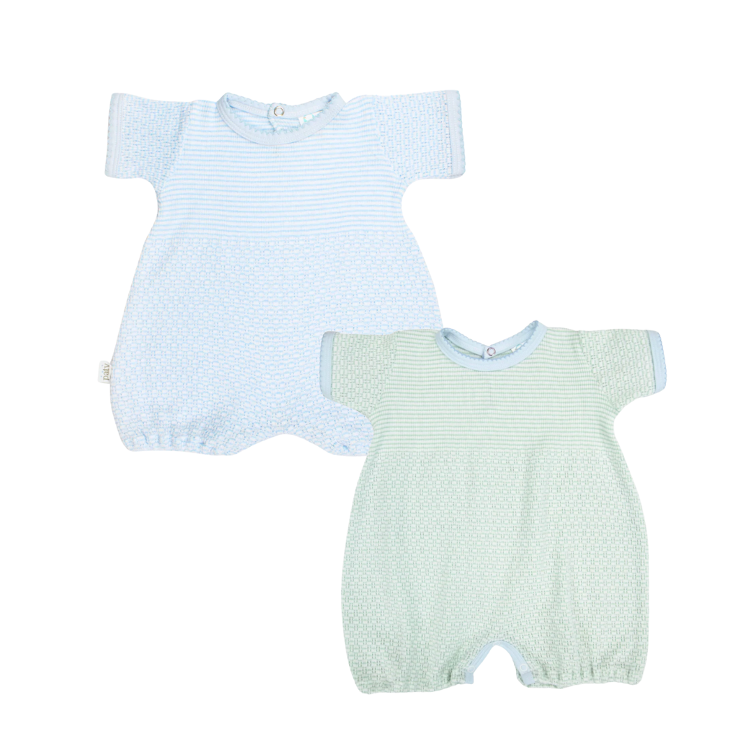 Boy Solid Color Knit Bubble with Pima Trim
