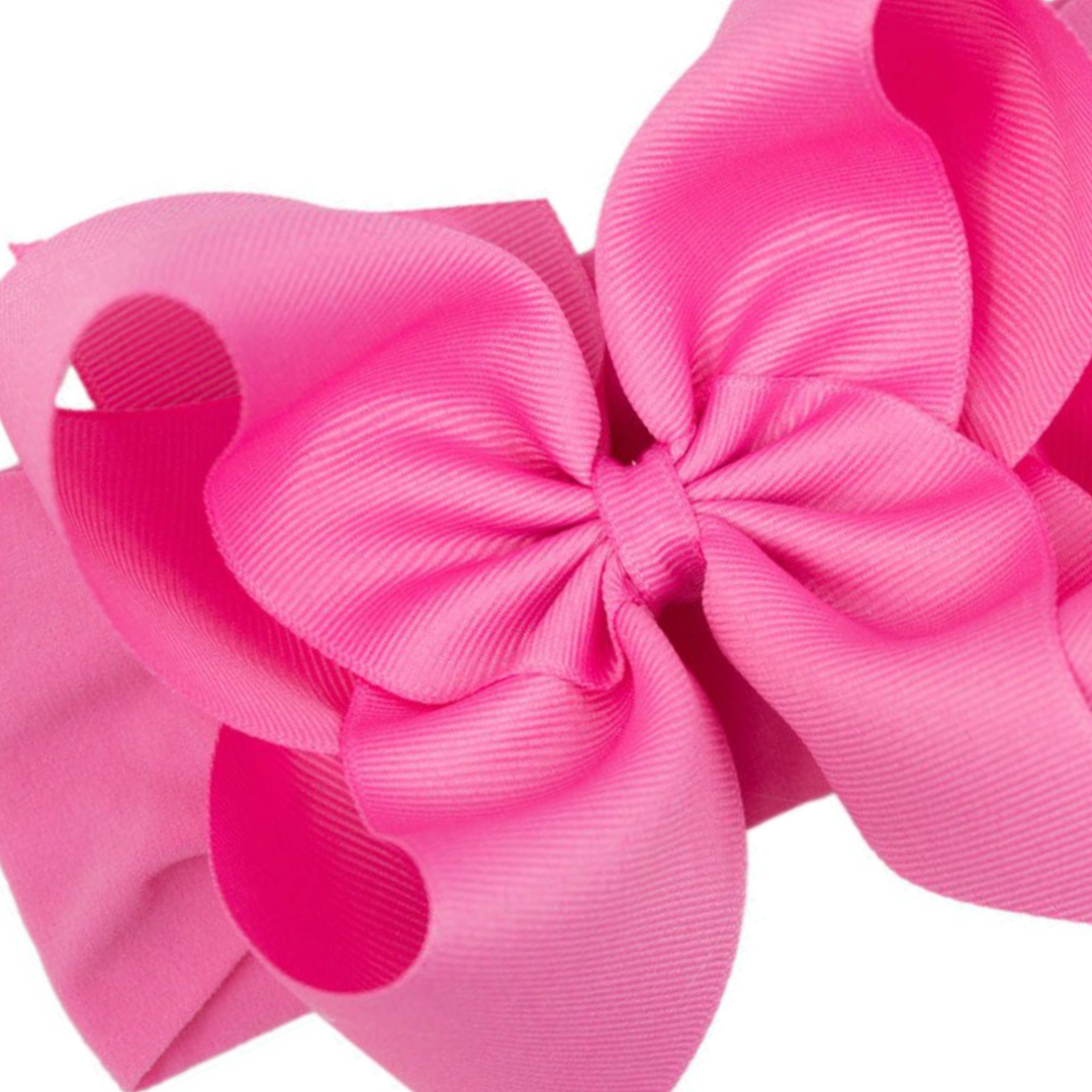 Wide Nylon Headband with 5.5″ Scalloped Edge Hair Bow