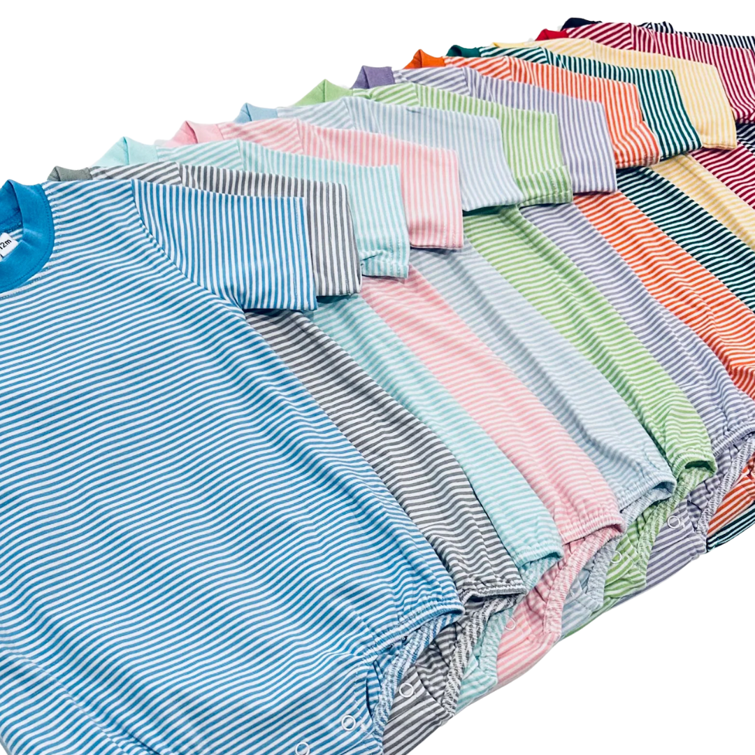 Knit Stripe Short Sleeve T-Shirt Bubble