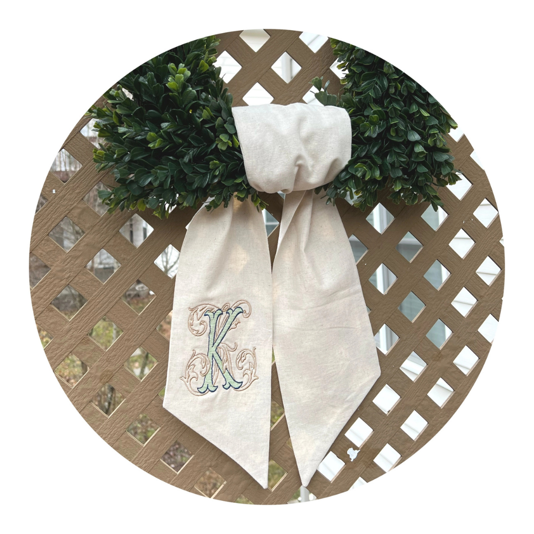 Linen Blend Wreath Sash