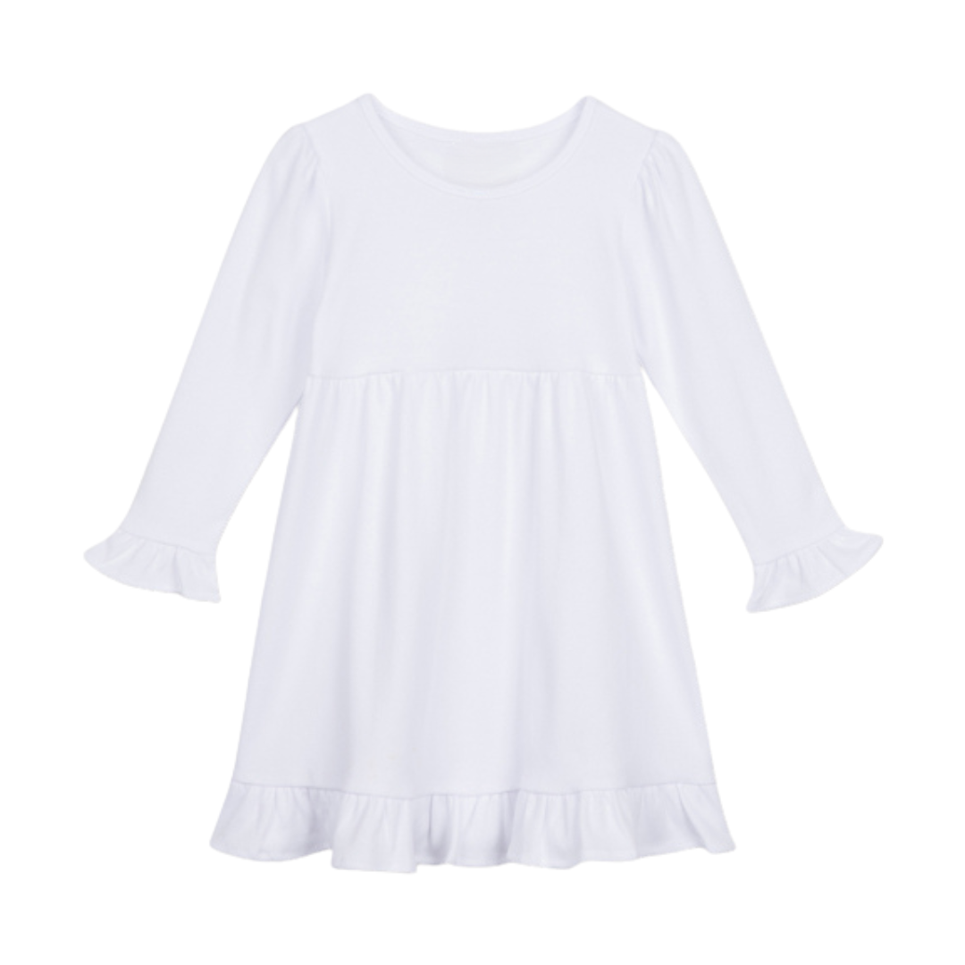 Long Sleeve Empire Waist Ruffle Dress