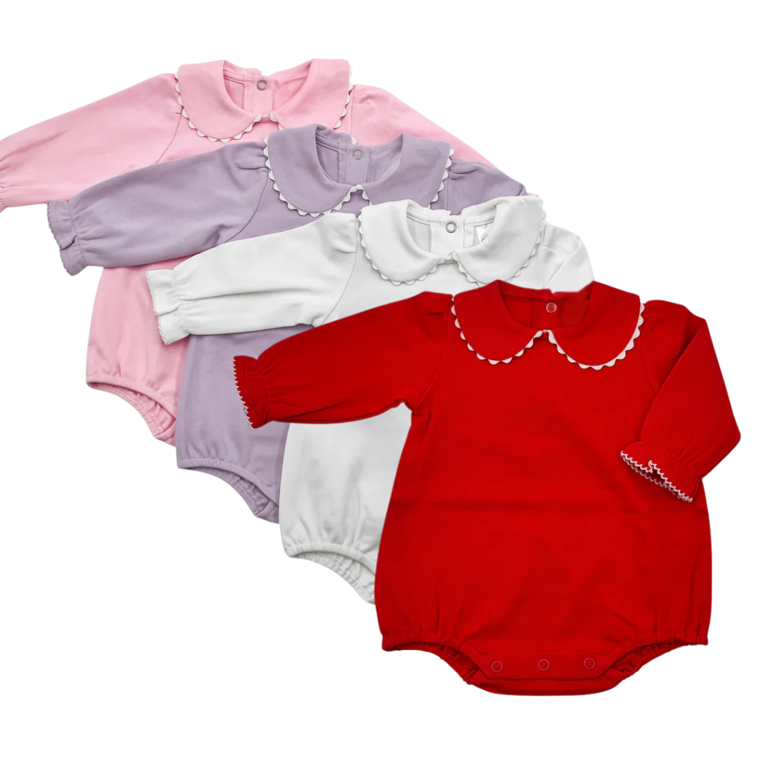 Long Sleeve Scalloped Collared Bubble