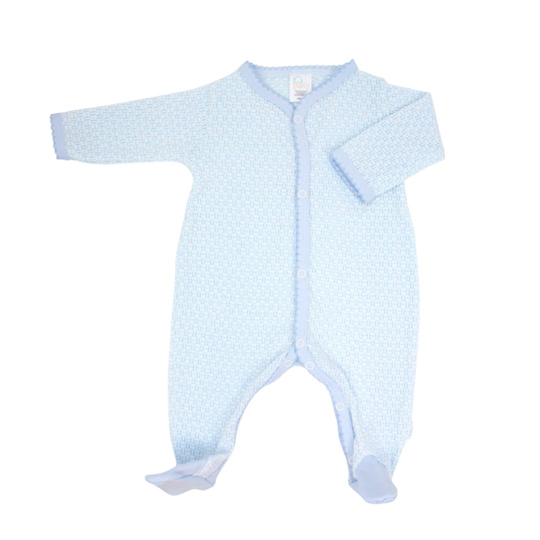 Knit Solid Color Footie with Pima Trim