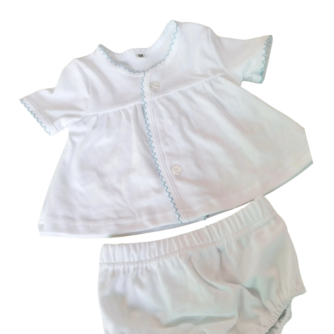 Picot Trim Diaper Set
