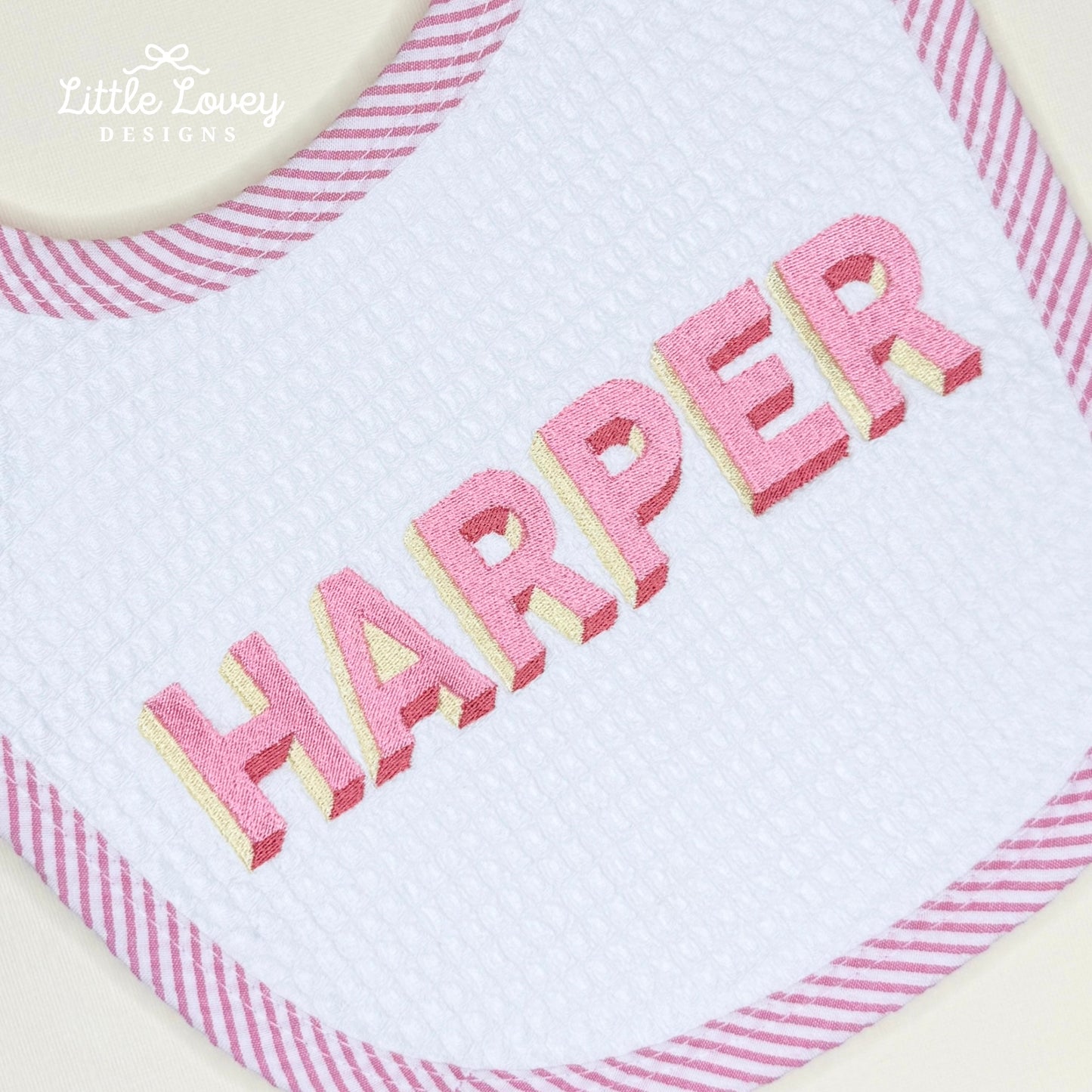 Seersucker Bib and Burp Cloth