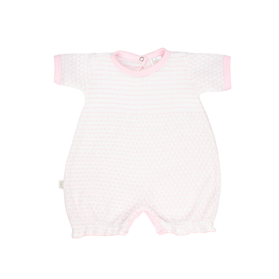 Pinstripe Ruffle Hem Pima Trim Bubble