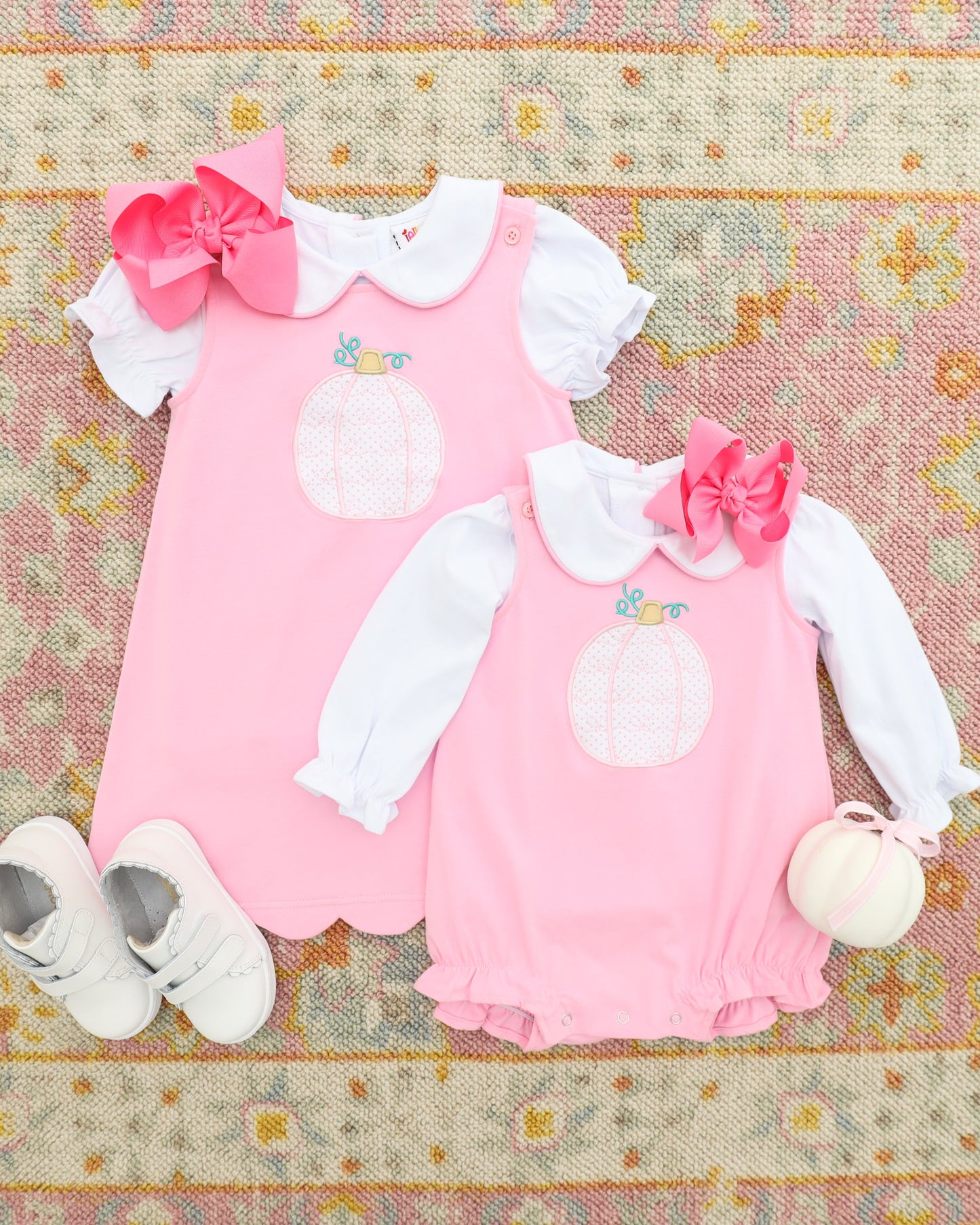 Pretty in Pink Pumpkin Jumper with Peter Pan Collar Top