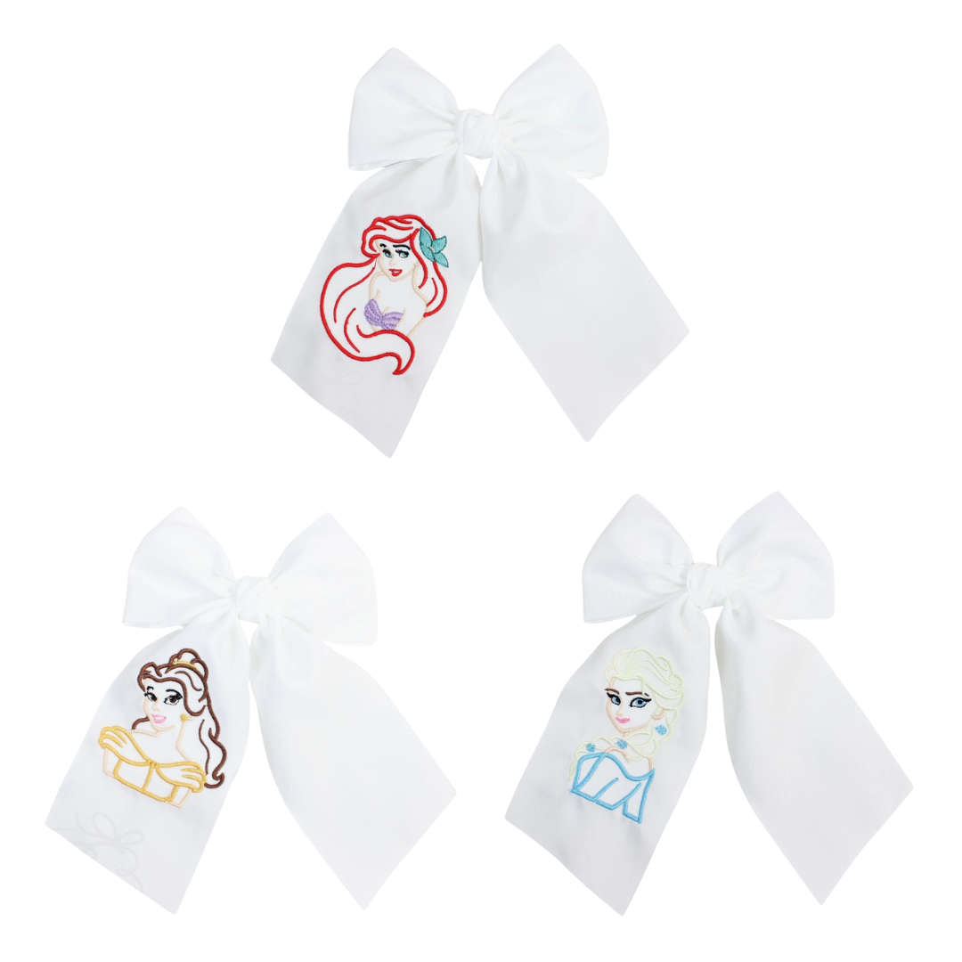 Princess Bow with Tails On Alligator Clip