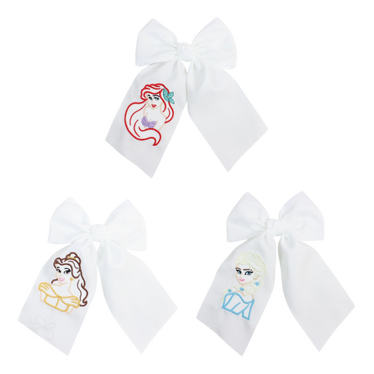 Princess Bow with Tails On Alligator Clip