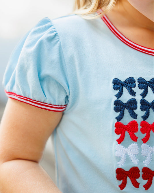 Red, White, and Bows Scallop Short Set - PREORDER