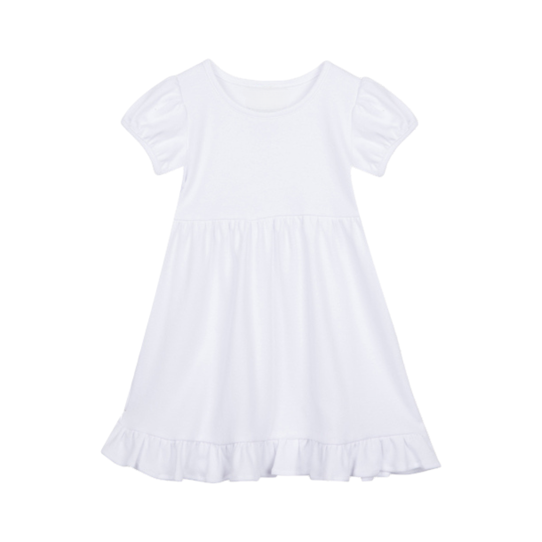 Short Sleeve Empire Waist Ruffle Dress