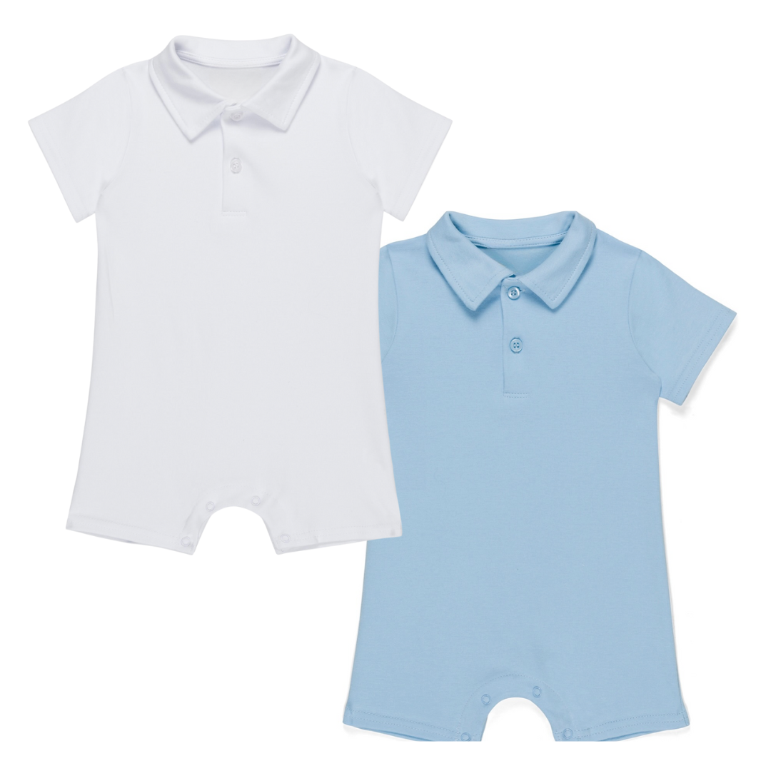 Short Sleeve Polo Collar Romper