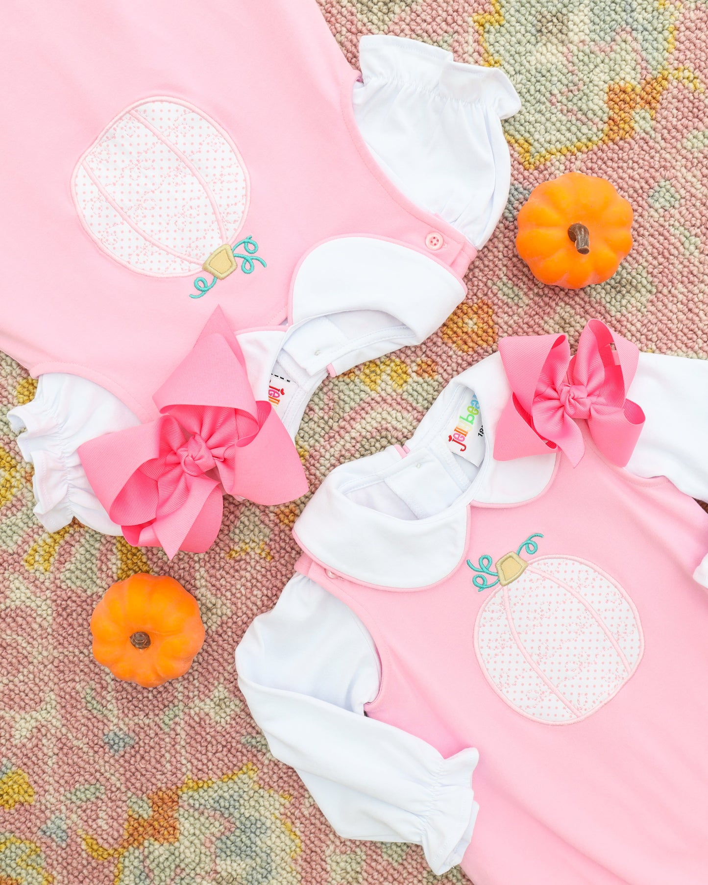 Pretty in Pink Pumpkin Bubble with Peter Pan Collar Top