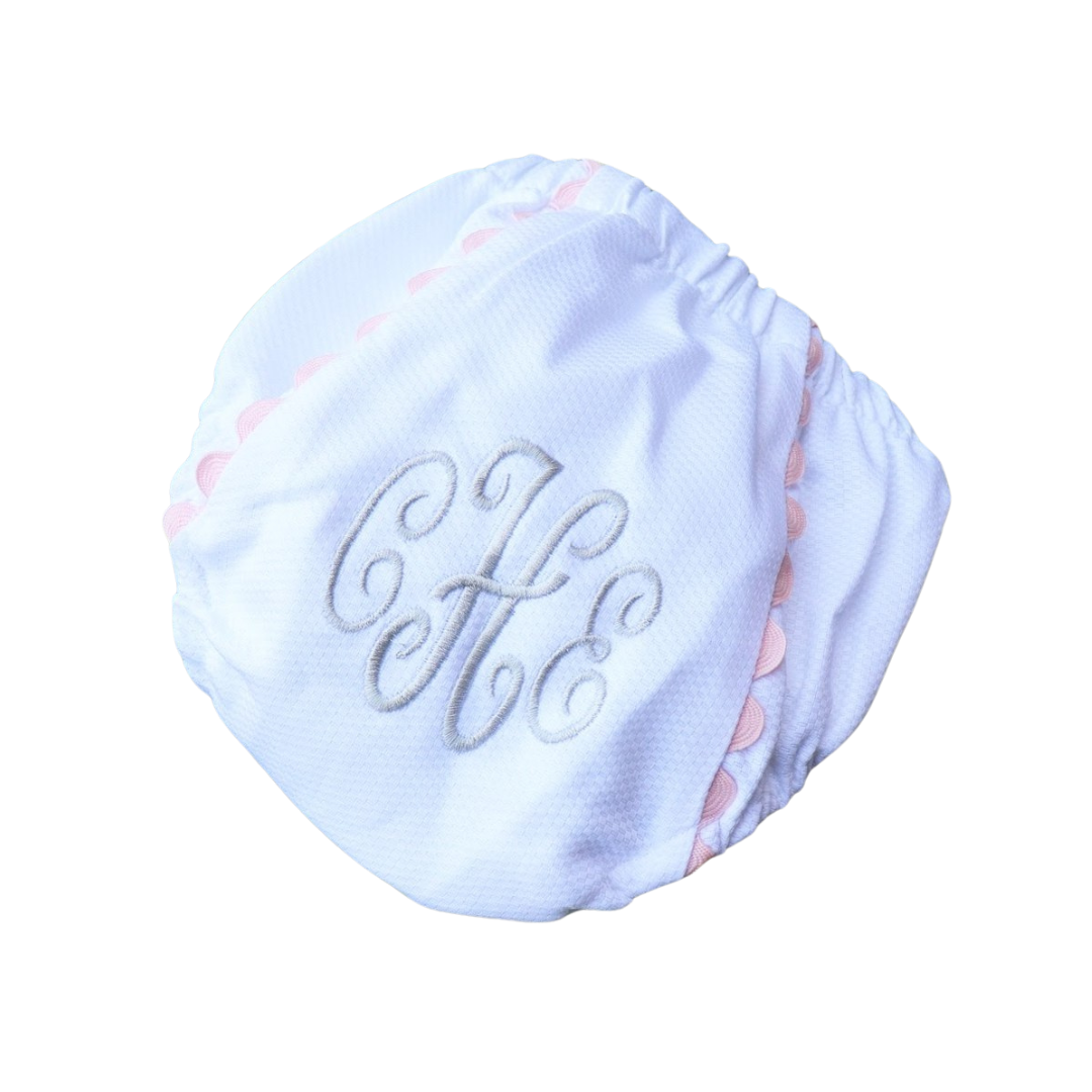 White Cotton Pique Diaper Cover
