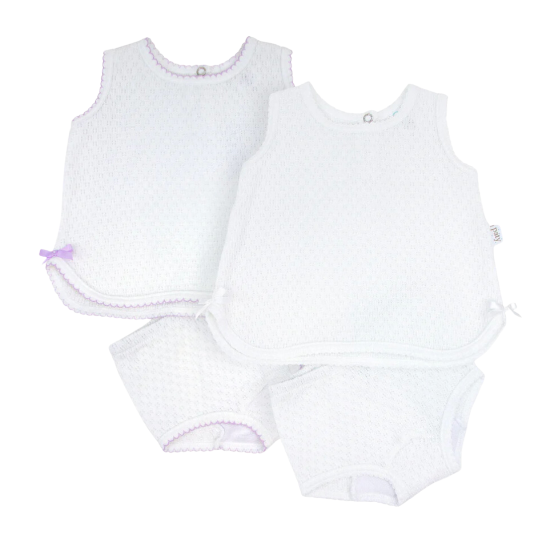 Girl White Knit Diaper Set