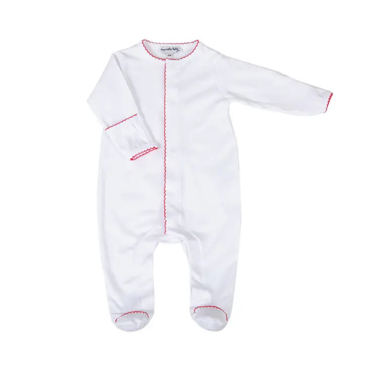 White and Red Basics Footie
