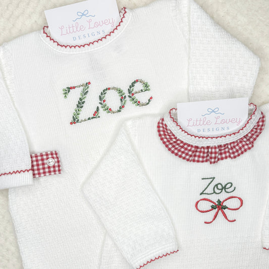 Romper with Gingham Collar