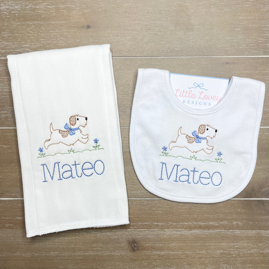 Personalized Bib and Burp Cloth (Any Design)