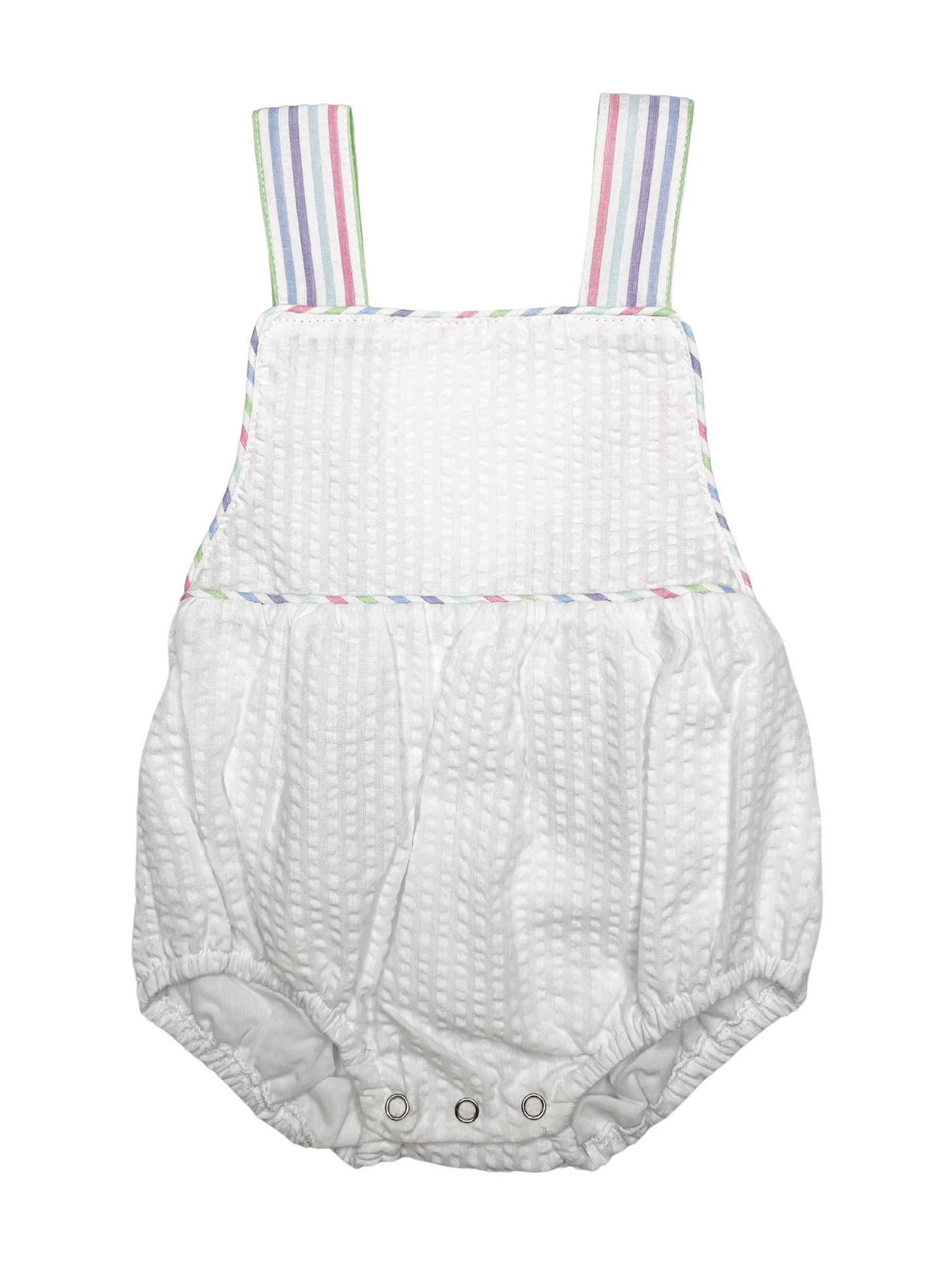 Seersucker Sunbubble - White with Multicolor Trim
