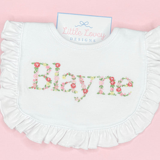 Personalized Floral Bib