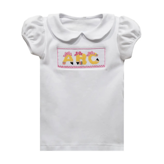 ABC School Smocked Peter Pan Collar Shirt
