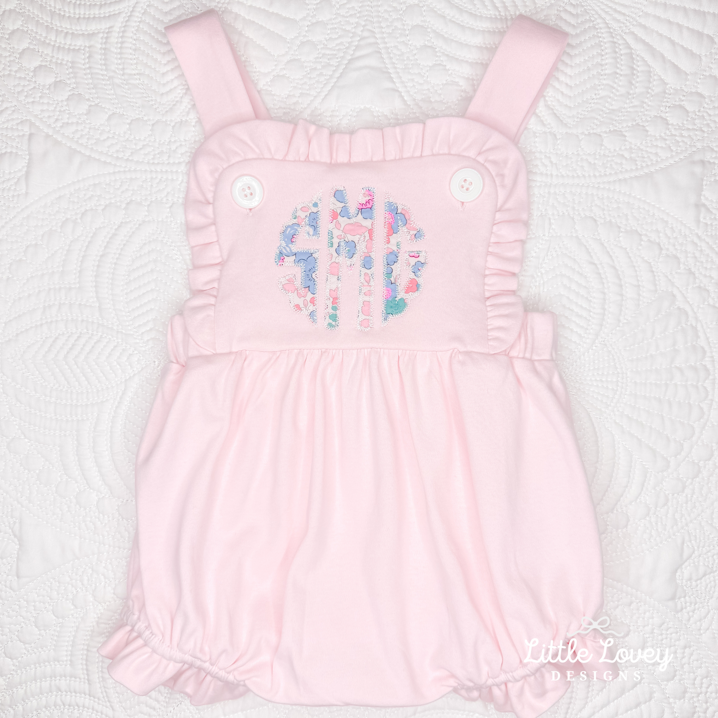 Applique Pink Knit Sunsuit