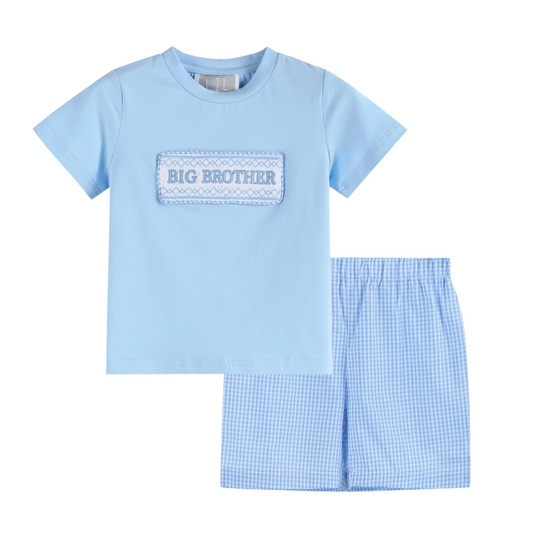 Big Brother Smocked Shirt and Shorts Set