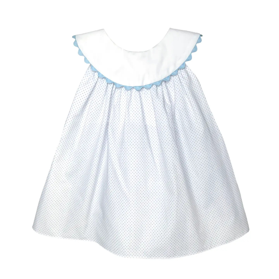 Bitty Dot Scalloped Dress