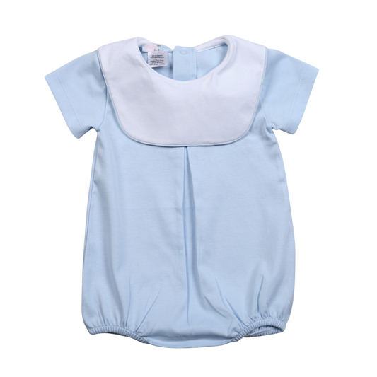 Blue Pima Bubble with White Bib Collar