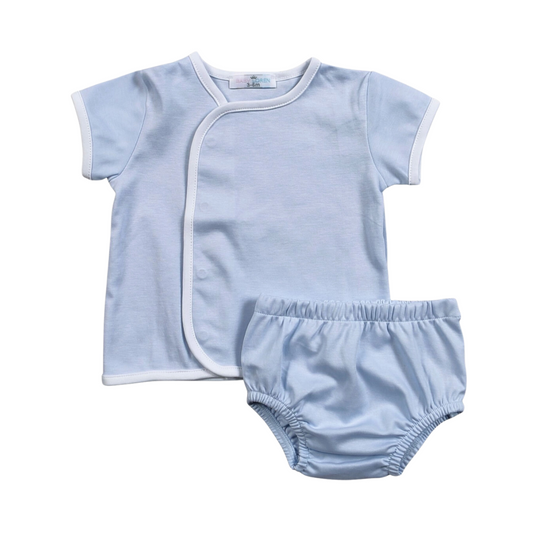 Blue Pima Diaper Cover Set