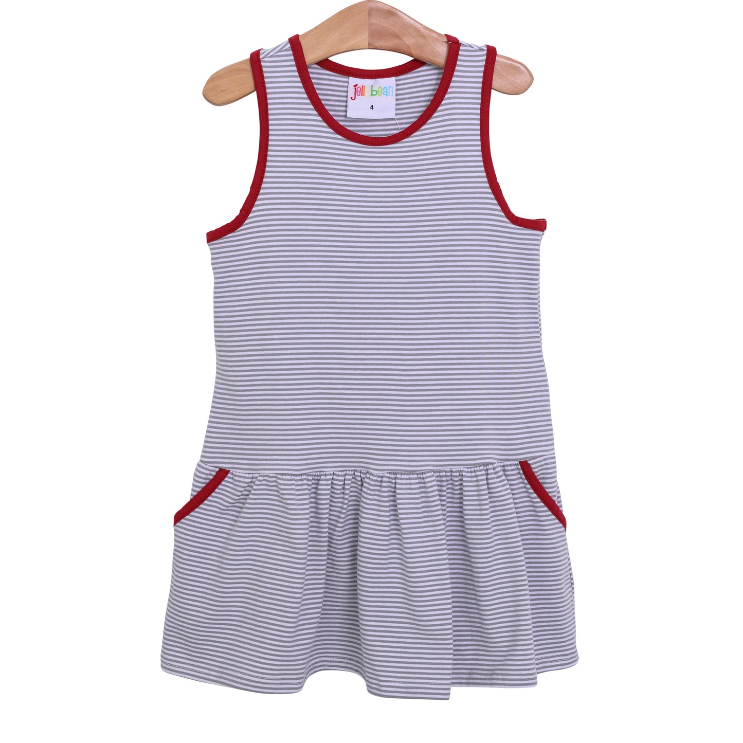 Bow Back Cheer Dress - Grey and Crimson