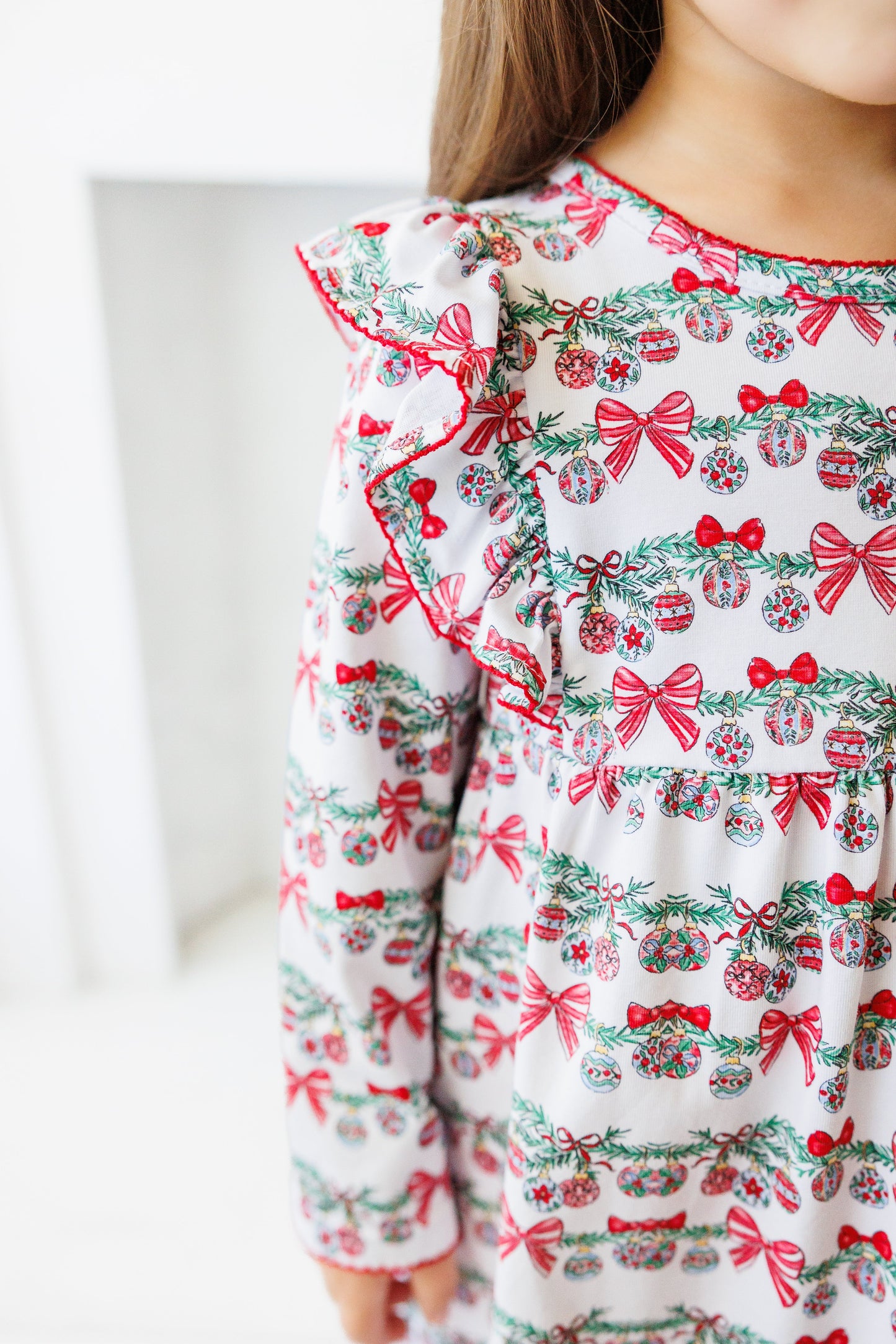Bows & Baubles Christmas Flutter Pants Set - PREORDER