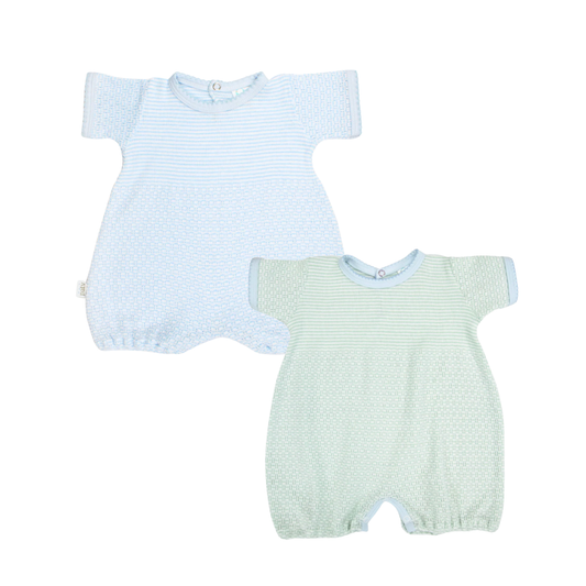 Boy Solid Color Knit Bubble with Pima Trim
