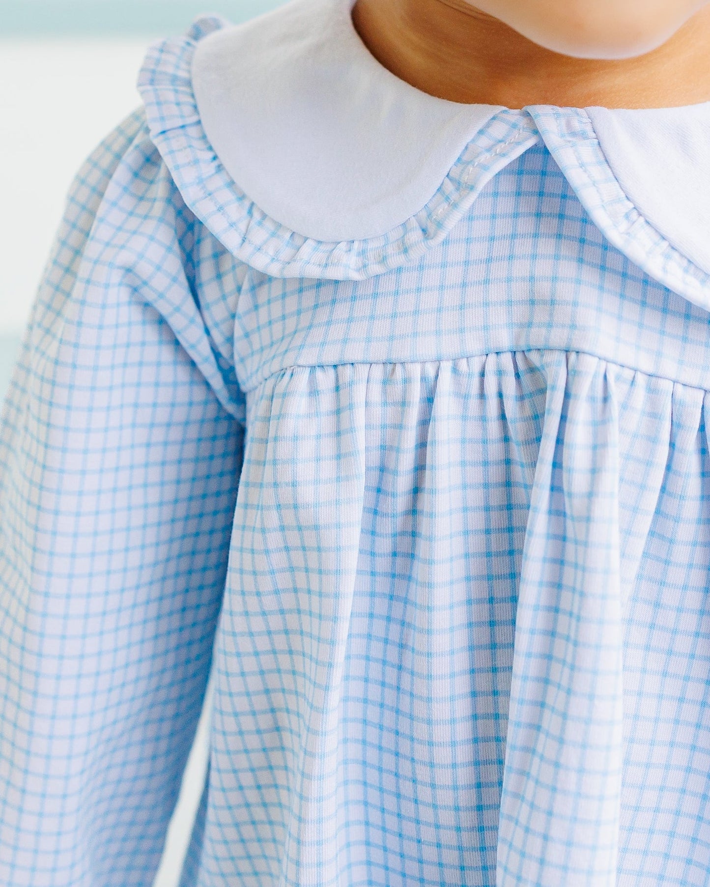Catherine Diaper Set - Light Blue Windowpane - PREORDER