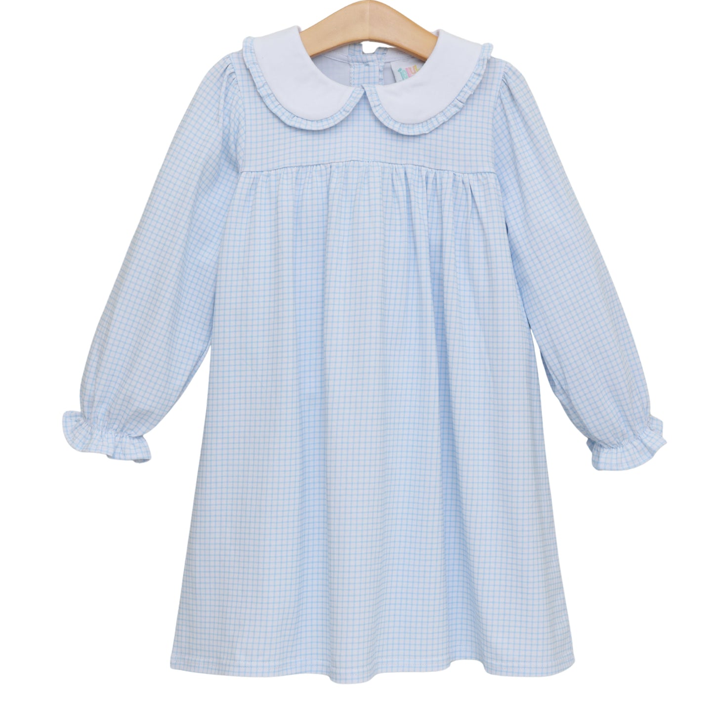 Catherine Dress - Light Blue Windowpane - PREORDER