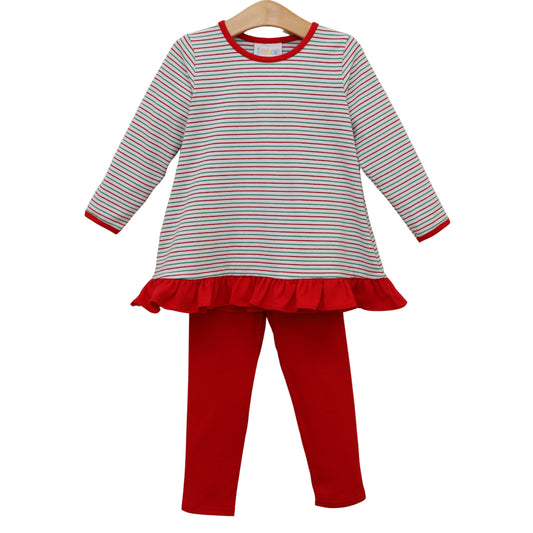 Christmas Candy Stripe Ava Pants Set - PREORDER