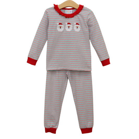 Christmas Candy Stripe Santa Ruffle Set - PREORDER