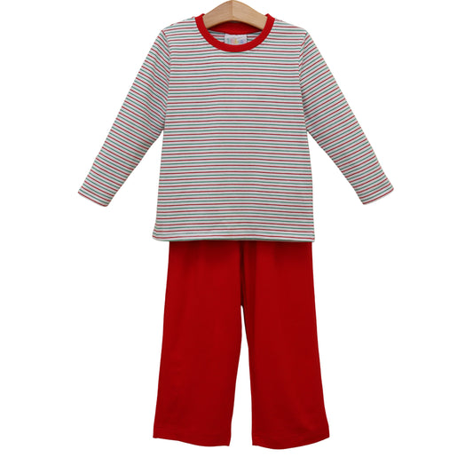 Christmas Candy Stripe Thomas Pants Set - PREORDER