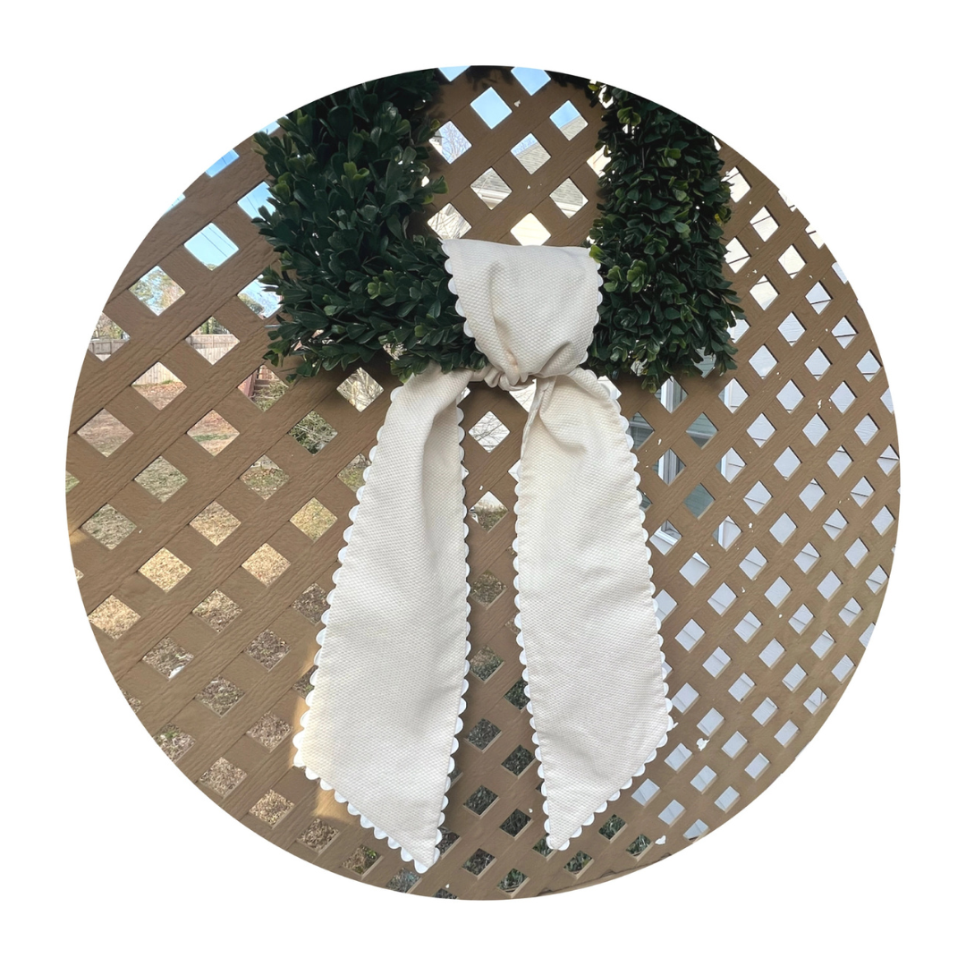 Cotton Pique Wreath Sash with Trim