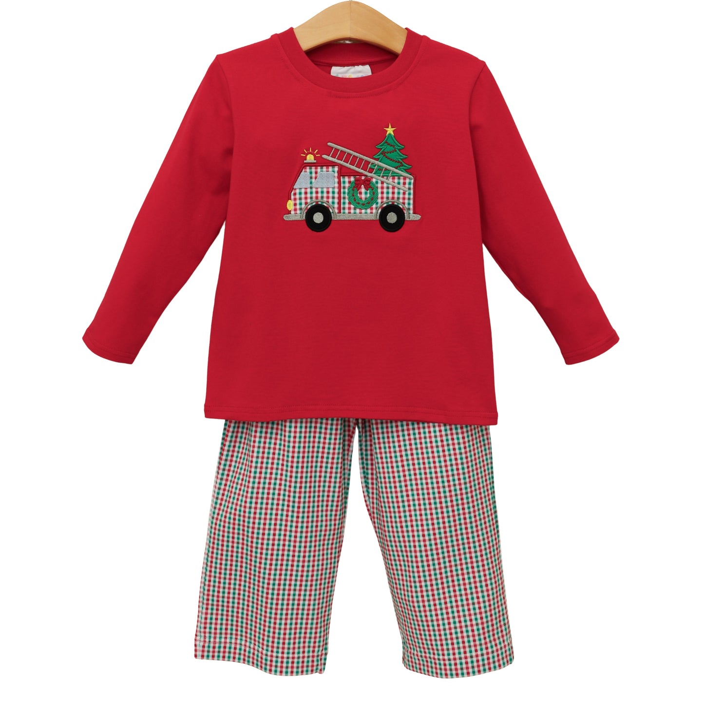 Festive Firetruck Pants Set - PREORDER