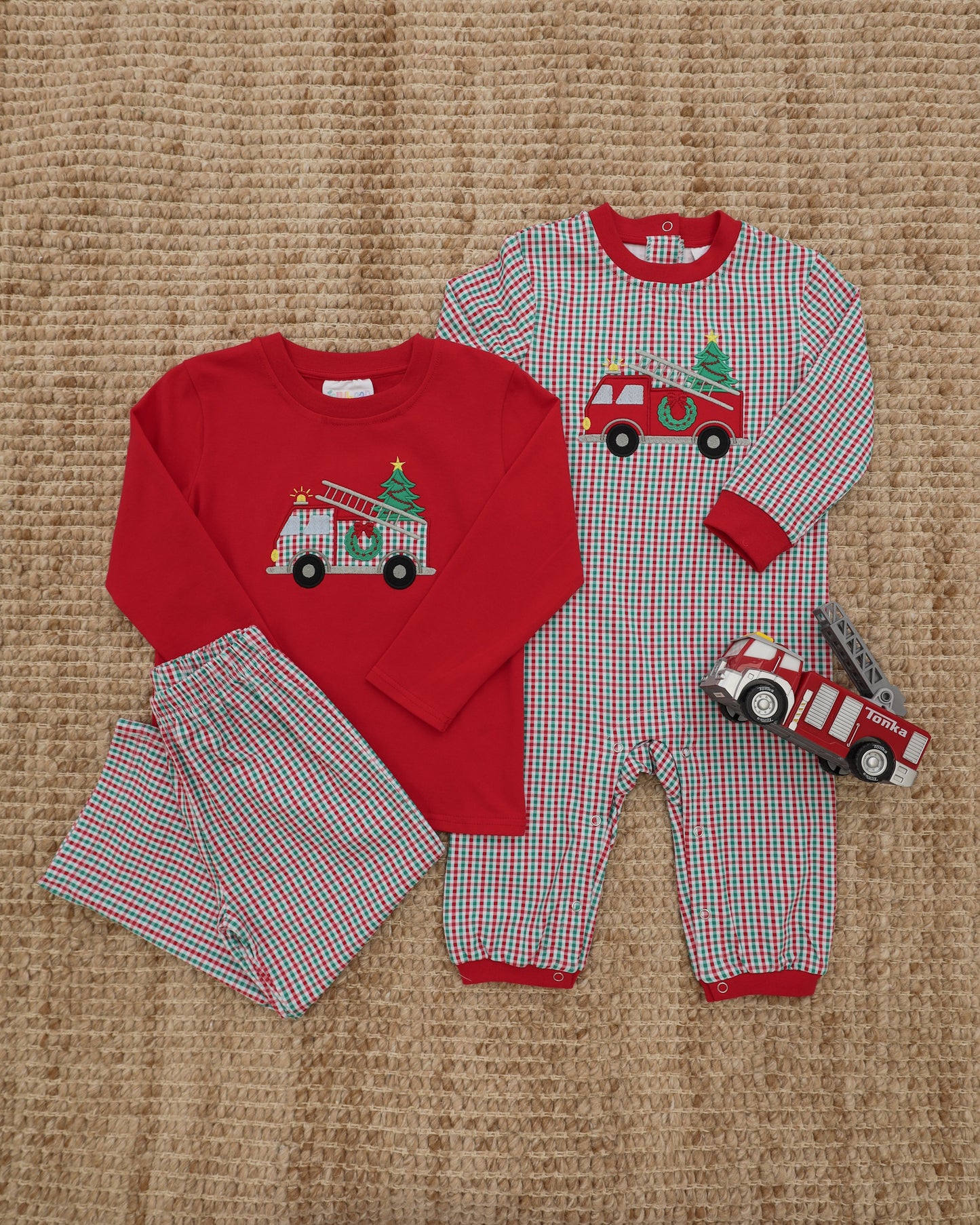 Festive Firetruck Pants Set - PREORDER