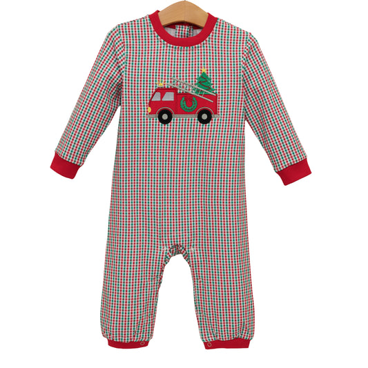 Festive Firetruck Romper - PREORDER