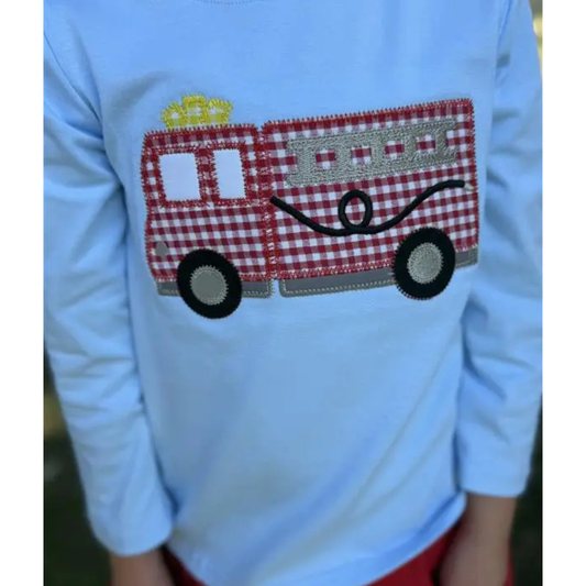 Fire Truck Applique Pants Set