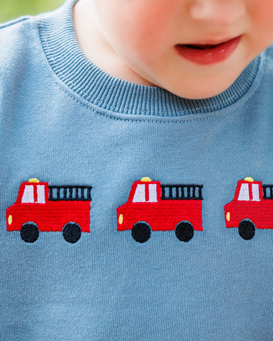 Firetruck Trio French Terry Pullover - PREORDER