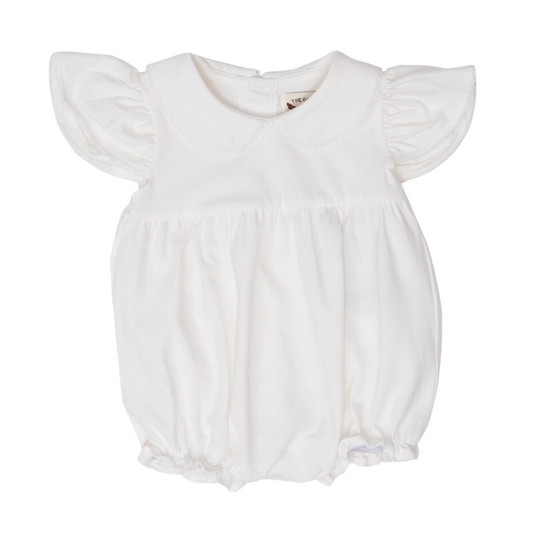 Flutter Sleeve White Pima Bubble