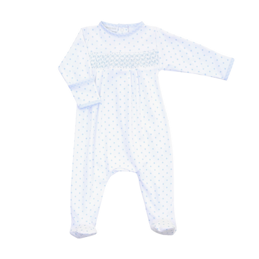 Gingham Dots Smocked Footie