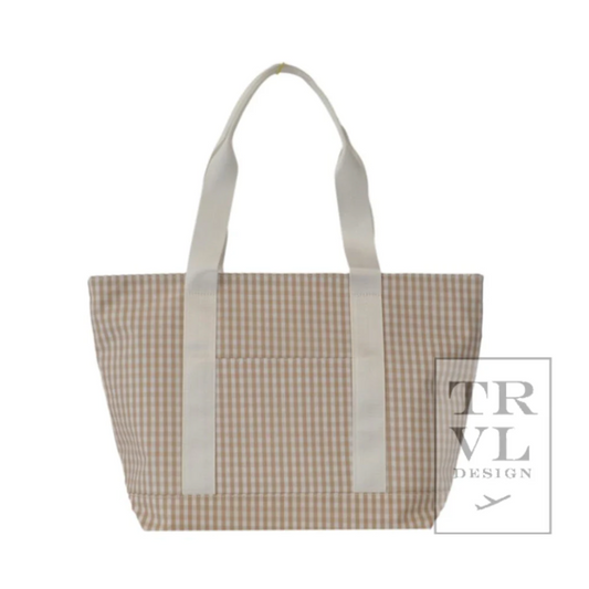 Gingham Khaki Classic Tote