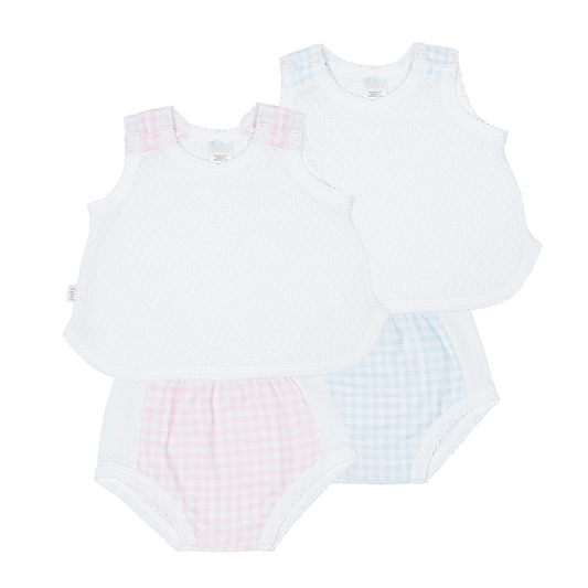 Gingham Knit Diaper Set